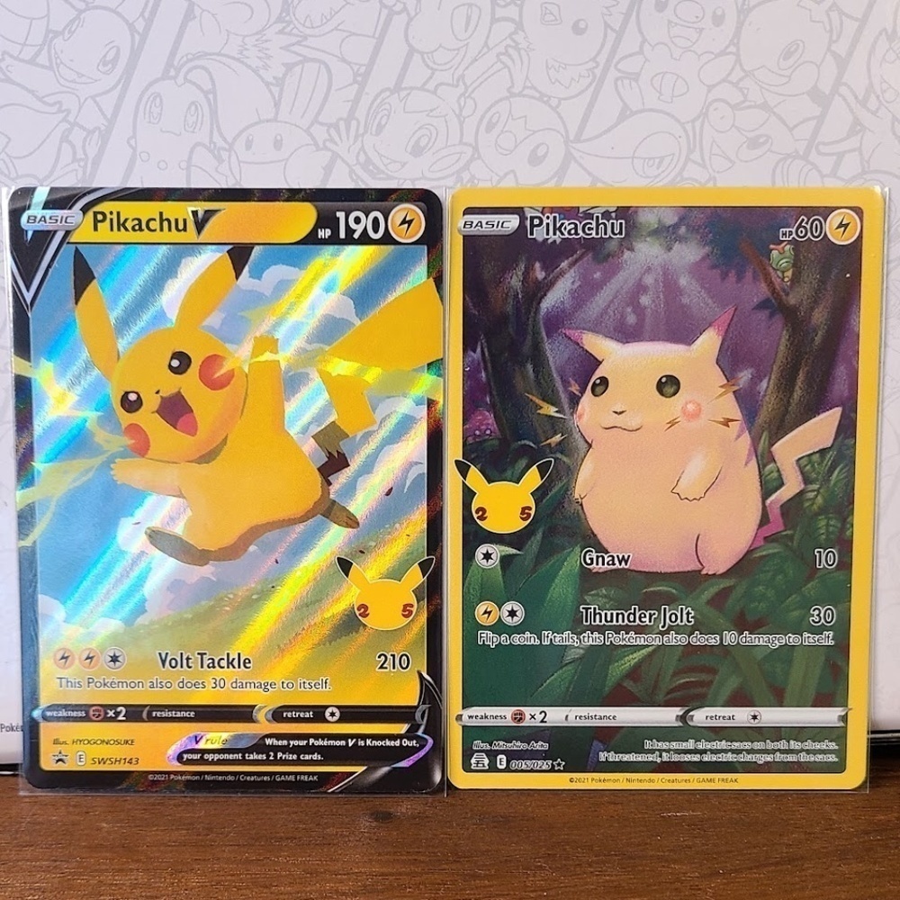Pikachu 005/025 & swsh143 25Th Anniversary Celebration Pokemon TCG Cards